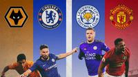 Premier League - Olivier Giroud Vs Raul Jimenez dan Anthony Martial Vs Jamie Vardy (Bola.com/Adreanus Titus)