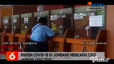 Terdapat tiga rumah sakit perawatan kasus Covid-19 di Jombang, Jawa Timur, dikabarkan penuh sehingga tidak mampu lagi menampung pasien. Kenaikan kasus aktif Covid-19 yang melonjak tinggi per November 2020 hingga 100 persen.