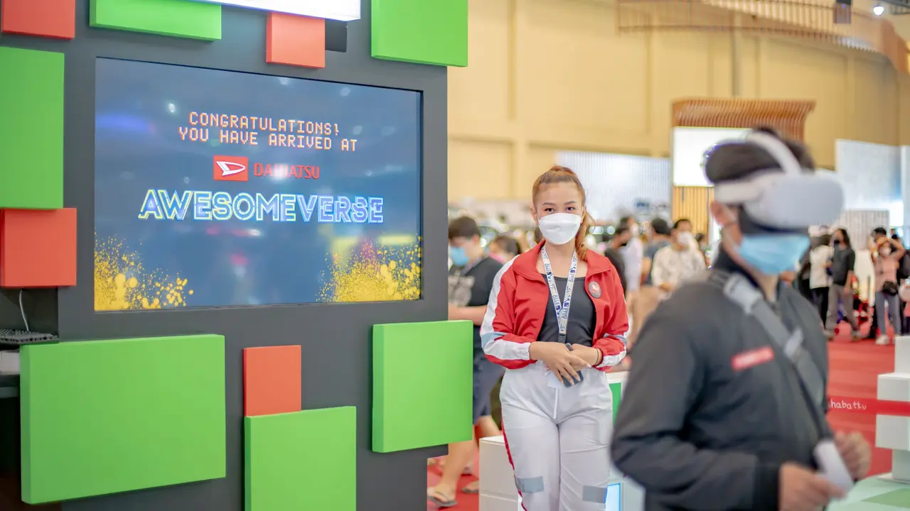 Salah satu hiburan VR Running Games di booth Daihatsu GIIAS 2022
