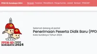 Saat ini masa pendaftaran PPDB SD Surabaya 2024 sudah masuk kategori Jalur Zonasi Kelurahan yang berlangsung pada 3-5 Juni 2024. (www.sd.ppdbsurabaya.net)