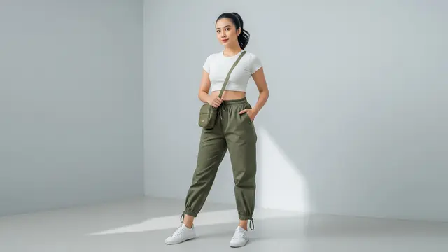 Model Celana 3/4 untuk Wanita Jogger/ AI