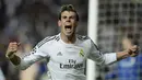Selebrasi Gareth Bale usai mencetak gol ke gawang Atletico Madrid di Final Liga Champions, Estadio da Luz, Lisbon, Portugal, Minggu (25/5/2014) dinihari WIB (AFP PHOTO/FRANCK FIFE)