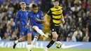 Chelsea menang lima gol tanpa balasa. Christopher Nkunku memborong tiga gol alias hattrick. Dua gol lainnya lahir berkat bunuh diri Paul Farman dan aksi Pedro Neto. (AP Photo/Kirsty Wigglesworth)