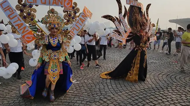 Keindahan budaya Indonesia di parade Asian Games 2018.