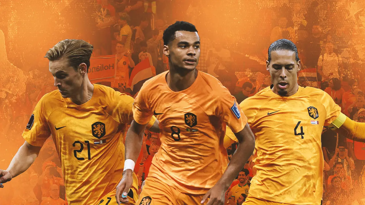 Ilustrasi - Virgil van Dijk, Frenkie de Jong, Cody Gakpo Belanda