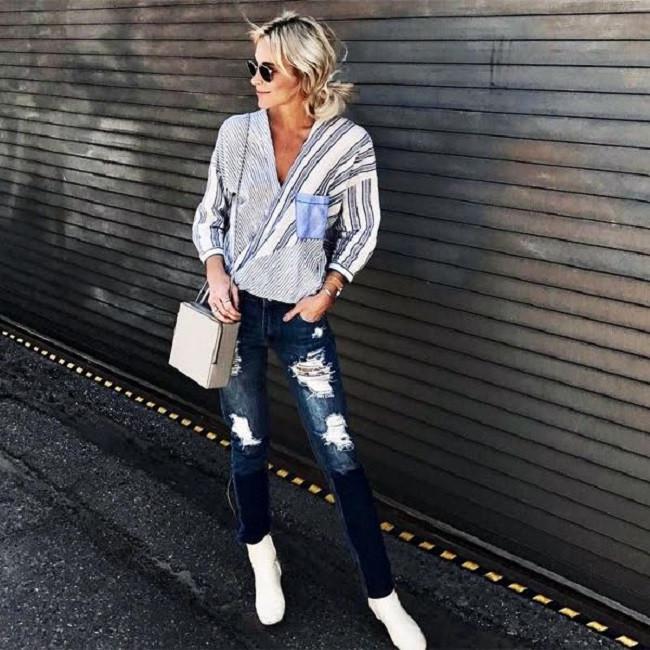 Padu Padan Celana Jeans Robek ala Fashion Blogger ...