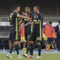 Juventus menang tipis 3-2 atas Chievo Verona di Stadion Marc' Antonio Bentegodi, Minggu (19/8/2018) dini hari WIB. (AP Photo/Antonio Calanni)