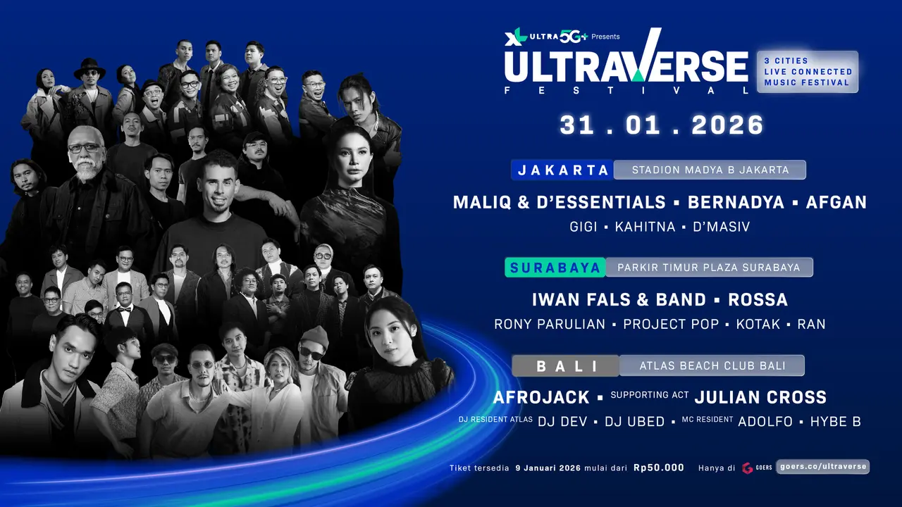 Satu Festival, Banyak Cerita: Kolaborasi 13 Musisi di 3 Kota Meriahkan Ultraverse Festival 2026 Didukung XL Ultra 5G+