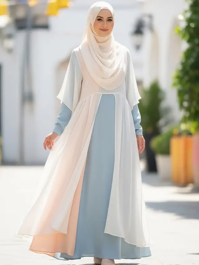 Model Gamis Terbaru Bahan Katun