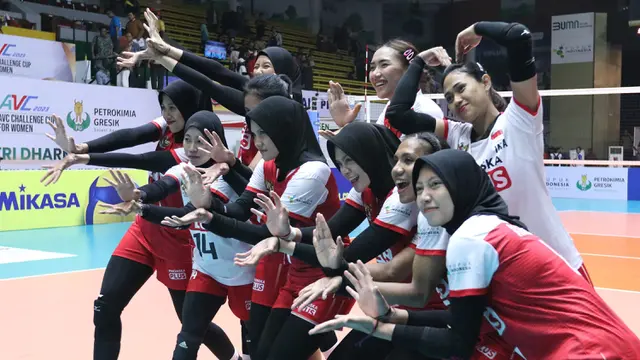Foto: Libas Australia, Timnas Bola Voli Putri Indonesia Lolos ke Semifinal Kejuaraan Bola Voli Putri Asia AVC Challenge Cup 2023