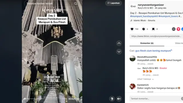 Curi Perhatian, Resepsi Pernikahan Penceramah Digelar Selama 4 Hari 4 Malam, Suvenir Tuai Komentar Warganet