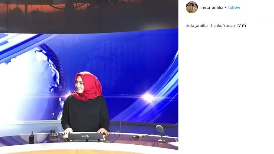 Ibu Nagita Slavina, Rieta Amilia kunjungi stasiun televisi Tiongkok [foto: instagram/@rieta_amilia]