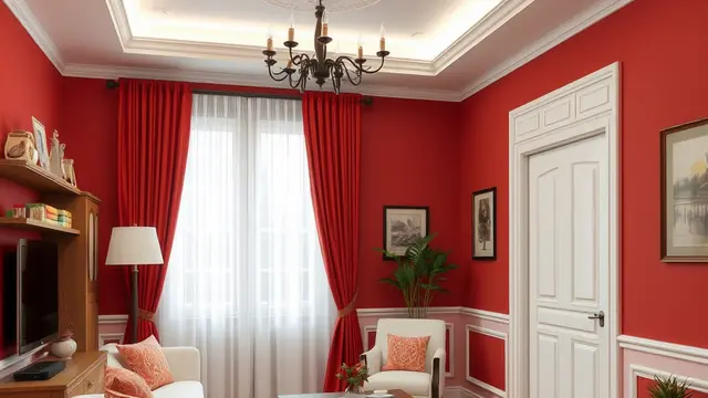 Kombinasi Cat Rumah Warna Merah Tela dan Putih