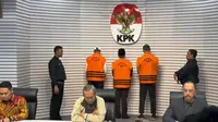 Komisi Pemberantasan Korupsi (KPK) menggelar konferensi pers penetapan Gubernur Bengkulu Rohidin Mersyah sebagai tersangka kasus dugaan tindak pidana korupsi. (Liputan6.com/Nanda Perdana)
