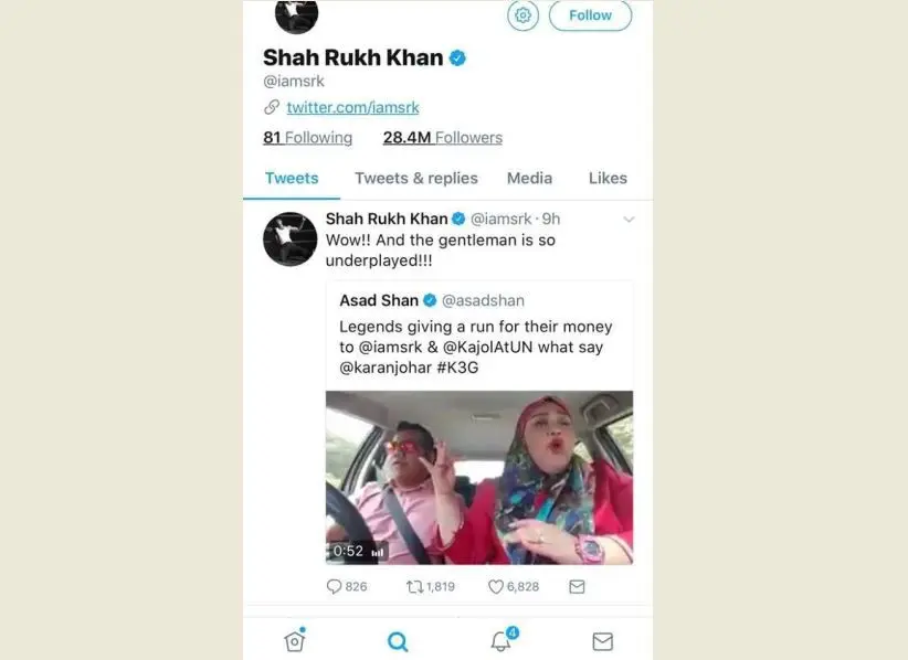 Pecicilan dalam Mobil, Wanita Ini Curi Perhatian Shah Rukh Khan. (Foto: Twitter)