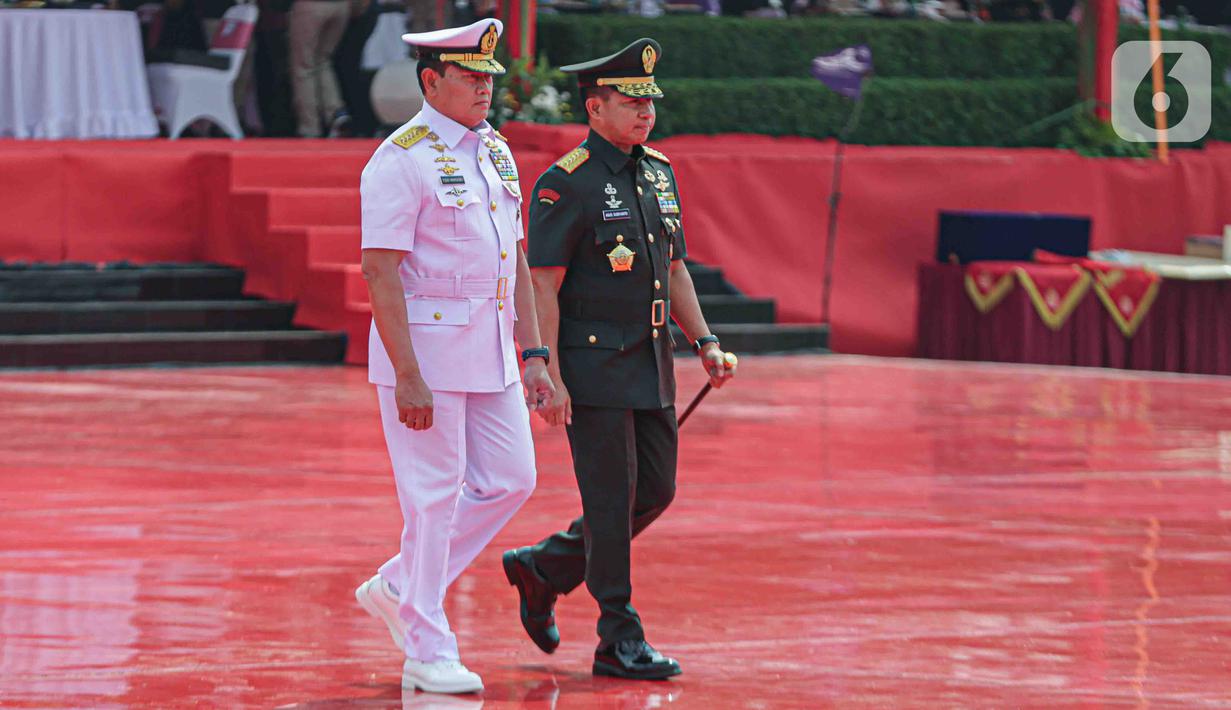 Agus Subiyanto resmi menggantikan Yudo Margono yang memasuki masa pensiun. (Liputan6.com/Faizal Fanani)