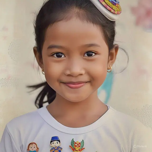 Model Baju Anak Atasan Polos Kombinasi (Image by Meta AI)