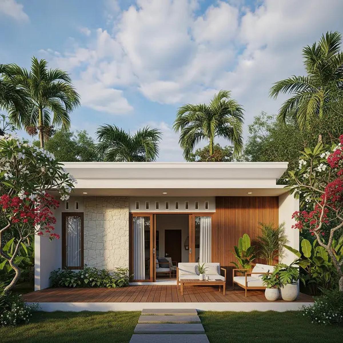 8 Inspirasi Rumah Kecil Bergaya Modern dengan Atap Datar dan Fasad Simpel Kekinian