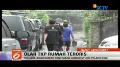 Olah tempat kejadian perkara (TKP) pertama kasus bom Kampung Melayu digelar di kontrakan terduga bomber Kampung Melayu, Ahmad Sukri.