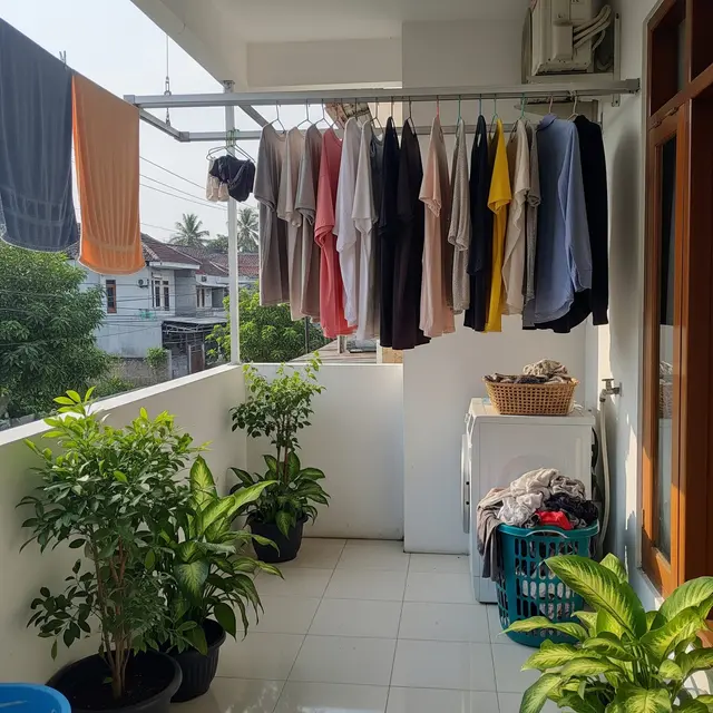 9 Contoh Teras Rumah Kecil yang Dijadikan Area Cuci dan Jemur, Fungsional dan Estetik