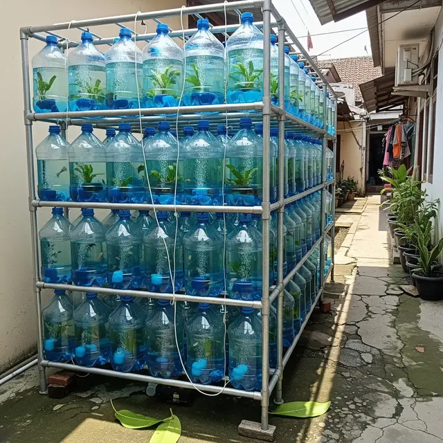 Cara Membuat Rak Galon Bertingkat untuk Budidaya Ikan Hemat Tempat (AI)