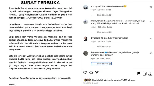 Surat Terbuka Budi Doremi Terkait Kisruh Lagu Ciptaannya untuk Caitlin  Halderman yang Dituding Jiplak Lagu Lain - ShowBiz Liputan6.com