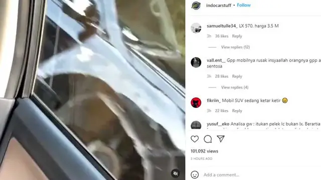 Roda yang lepas hanya menyisakan poros roda dan menyebabkan fender rusak parah
