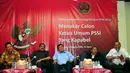 Suasana diskusi interaktif 'Menakar Calon Ketua Umum PSSI Yang Kapabel' di Gedung Serbaguna, Senayan, Jakarta, Selasa (14/4/2015). Diskusi digelar untuk menyambut Kongres Luar Biasa (KLB) PSSI pada Sabtu (18/4) mendatang. (Liputan6.com/ Yoppy Renato)
