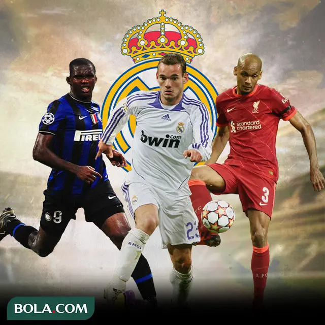 Ilustrasi - Samuel Eto'o, Wesley Sneijder, Fabinho
