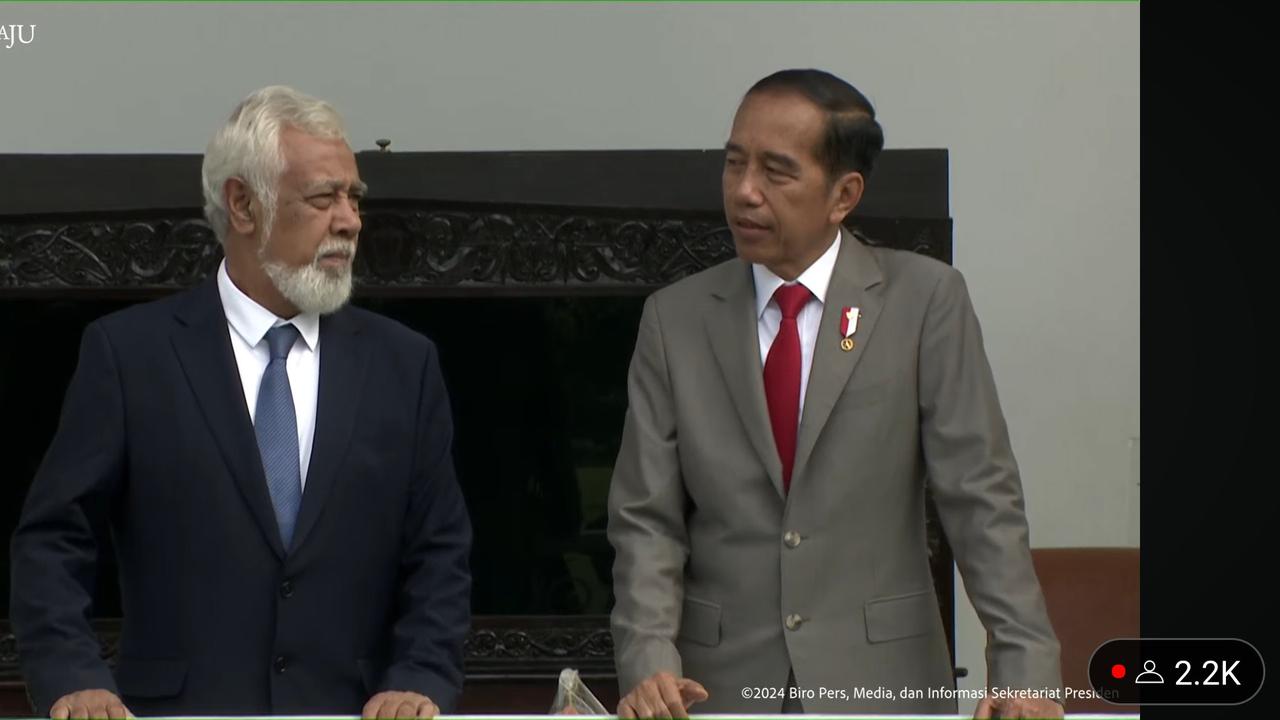 Presiden Joko Widodo atau Jokowi dan Xanana Gusmao