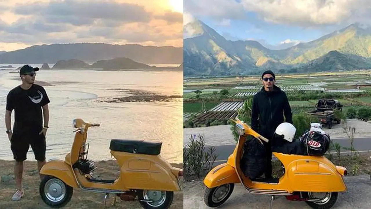 Sampai Lombok, Ini 7 Potret Rifky Alhabsyi Touring Pakai Vespa