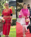 Menteri Luar Negeri, Retno Marsudi pakai baju adat merah dari Toraja lengkap dengan ikat kepalanya. [@retno_marsudi.]