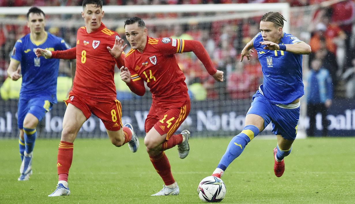 Laga yang digelar di Stadion Cardiff City, Minggu (5/6/2022) berakhir dengan skor 1-0 untuk kemenangan tuan rumah. (AP/Rui Vieira)
