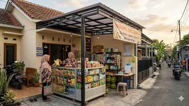 Desain Warung Kecil di Depan Rumah