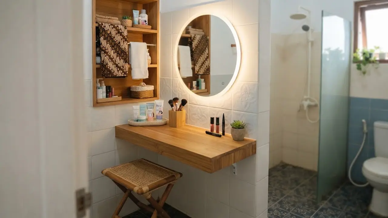 Ide Desain Meja Rias Kamar Mandi