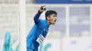 Kiper Persipura Jayapura, Fitrul Dwi Rustapa saat melawan Arema FC dalam laga pekan ke-5 BRI Liga 1 2021/2022 di Stadion Madya, Jakarta, Rabu, (29/9/2021). Persipura kalah 0-1. (Bola.com/ M Iqbal Ichsan)