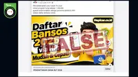 Cek Fakta: Tidak Benar Ini Link Pendaftaran Bansos Lewat HP