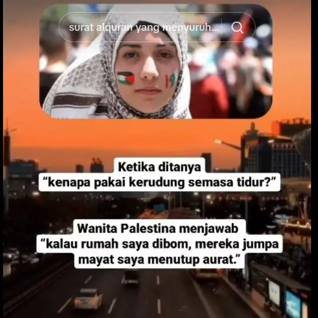 Alasan Haru Wanita Palestina Selalu Tidur Pakai Kerudung