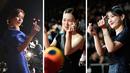 Foto kolase aktris Korea Selatan, Kim Gyu-ri (kiri), Han Ye-ri (tengah) dan Kim Yoo-jung saat menghadiri upacara pembukaan Festival Film Internasional Busan (BIFF) ke-27 di Busan Cinema Center di Busan, Korea Selatan, Rabu, 5 Oktober 2022. (AFP Photo/AP Photo)