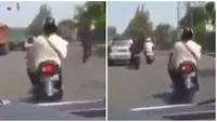 Potret Emak-emak Belok Tak Sesuai Lampu Sein. (Sumber: X/@kangmirdja)