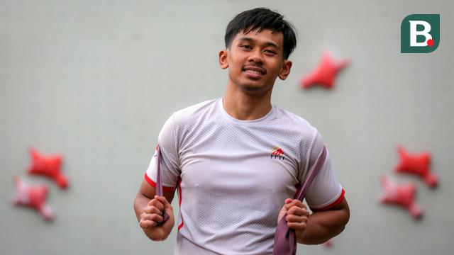 Latihan Atlet Panjat Tebing Indonesia Rahmad Adi Mulyono untuk Olimpiade 2024