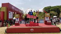 Pelari asal Kenya, Geofrey Kiprotich menjadi juara di Borobudur Marathon 2019 (Liputan6.com/Thomas)