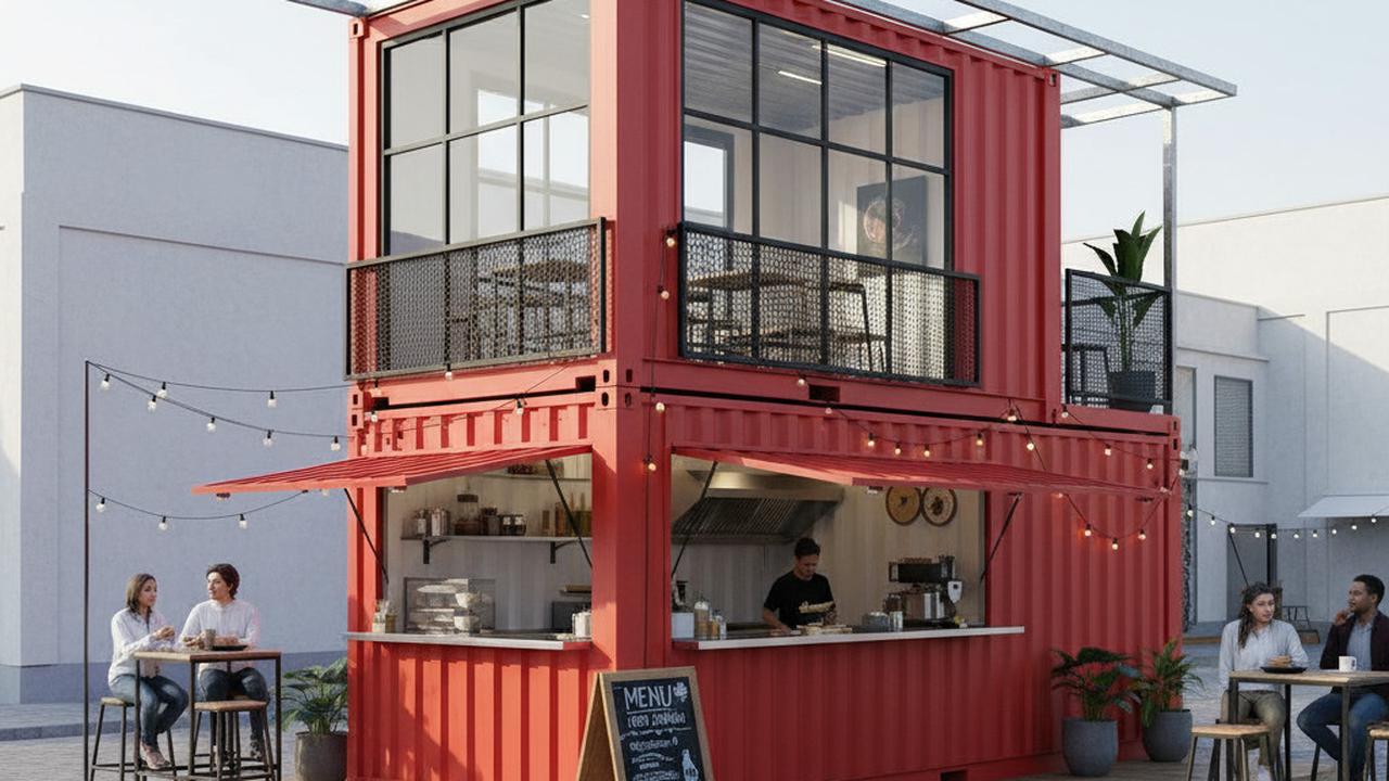 Desain Warung Jualan Kontainer dari Baja Ringan