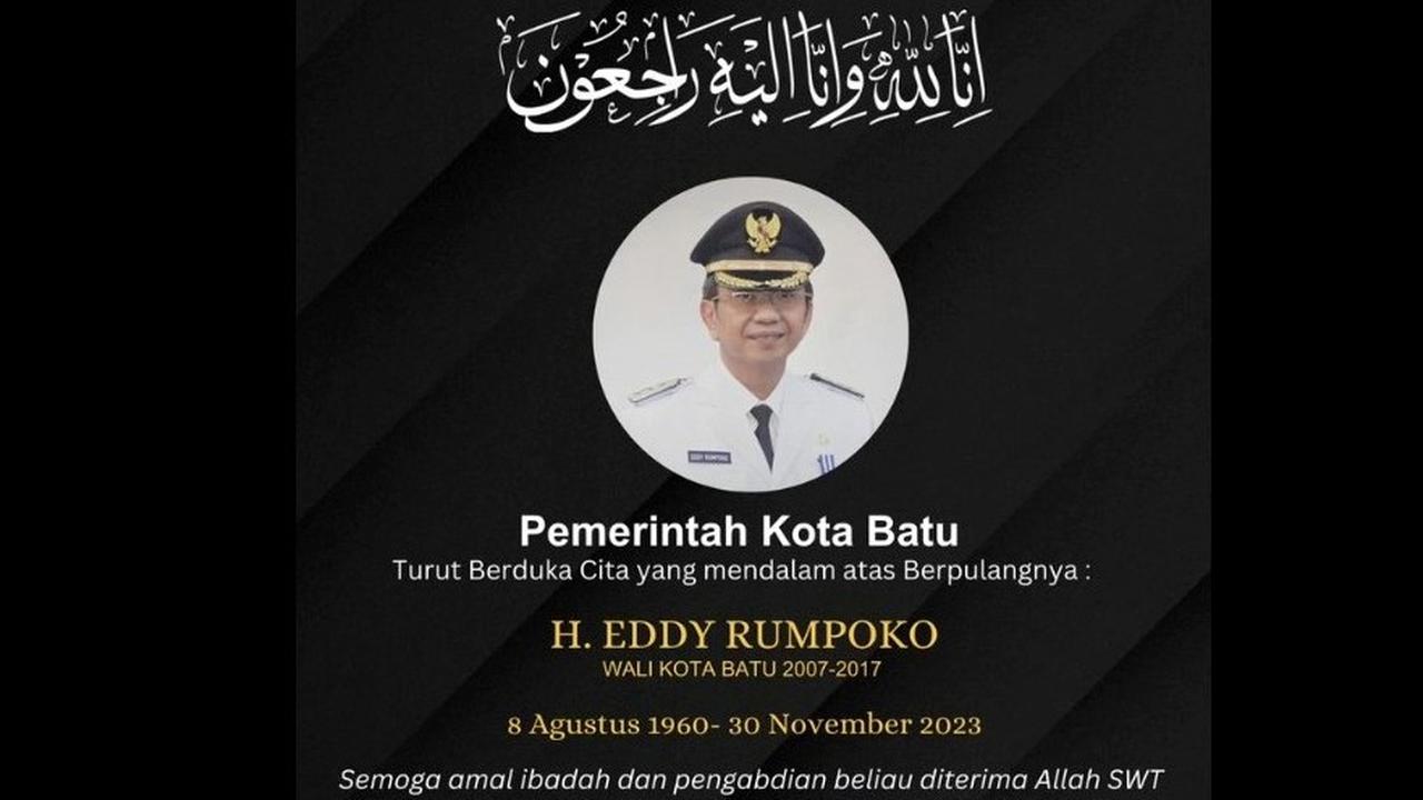 Mantan wali kota Batu Eddy Rumpoko meninggal dunia. (Istimewa)