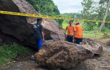 BPBD Jember Tangani Batu Longsor Raksasa di Sukoreno, Akses Jalan Terganggu