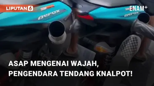 VIDEO: Emosi Karena Asap Mengenai Wajah, Pengendara Motor Tendang Knalpot!