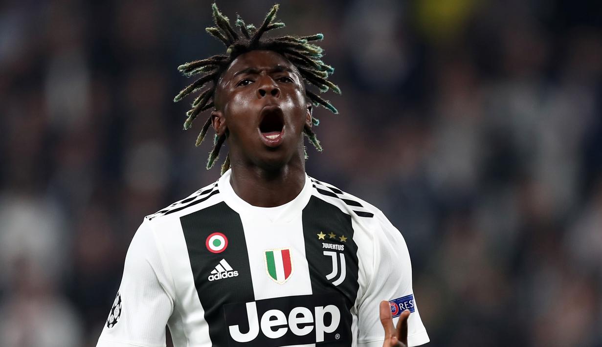 Everton sudah mengajukan nilai 30 juta pound untuk mendapatkan Moise Kean, namun masih ditolak oleh Juventus. Inter, Ajax dan Man United dikabarkan mengincar striker belia berusia 19 tahun ini yang dibanderol dengan harga 40 juta pound. (AFP/ Isabella Bonotto)