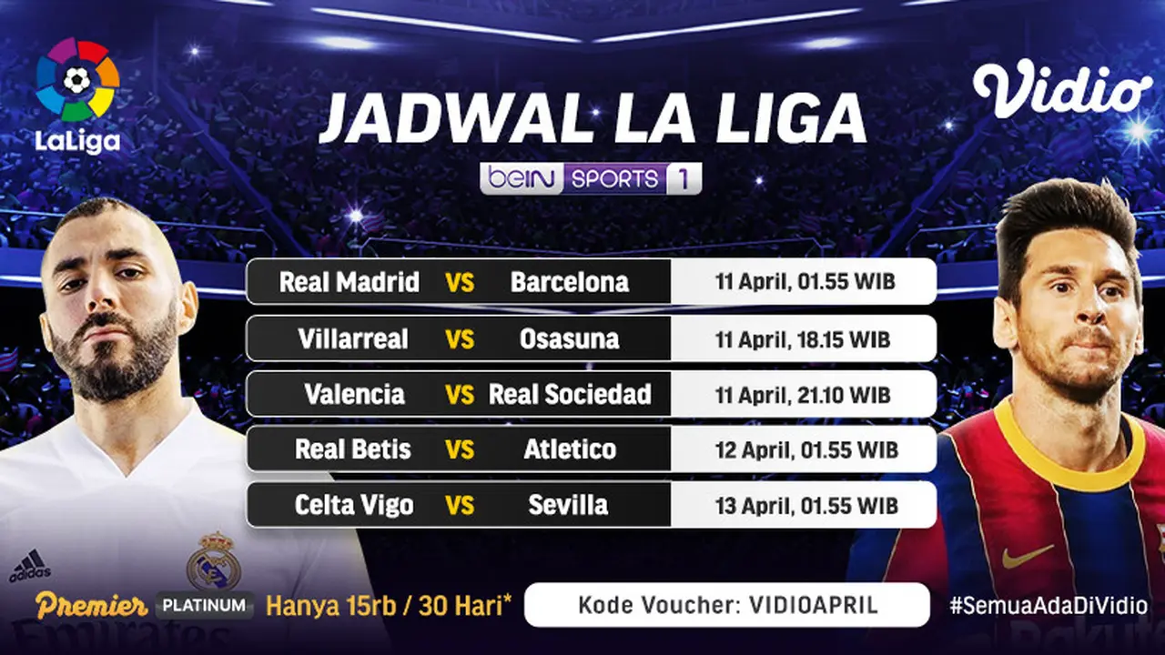 Jadwal La Liga Spanyol pekan ke-30