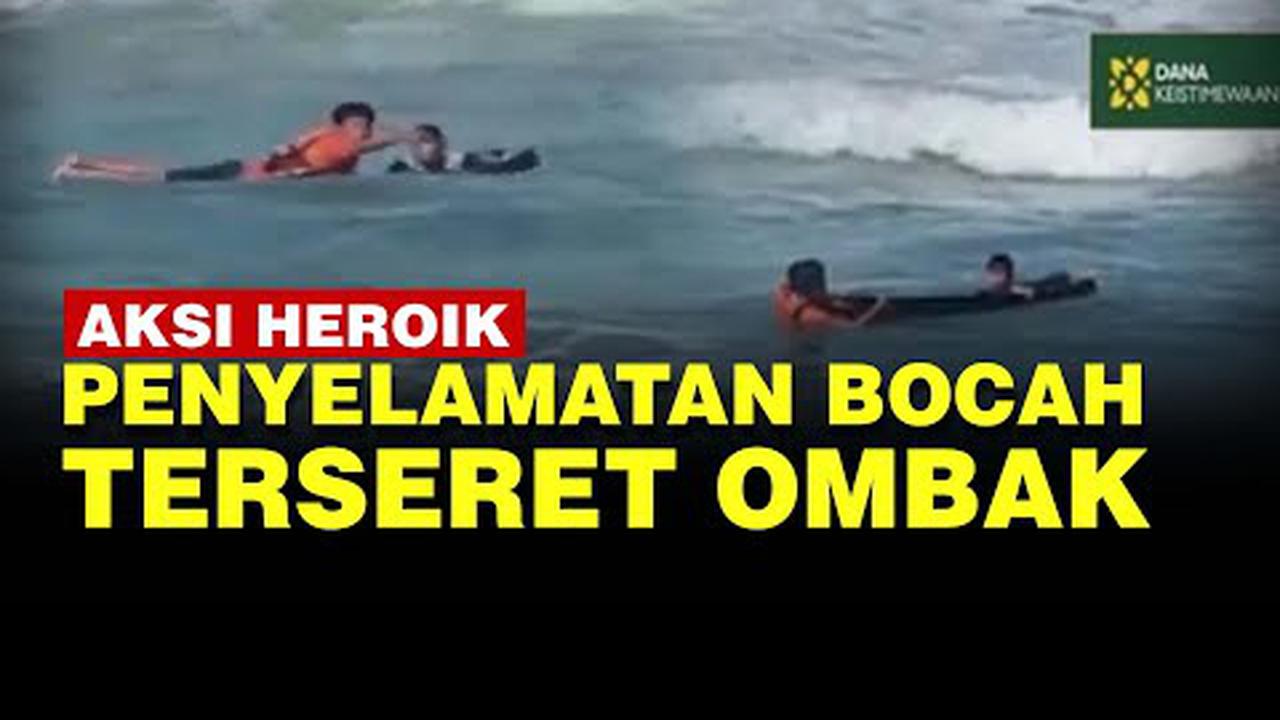 VIDEO: Viral Aksi Tim SAR Selamatkan Nyawa Bocah Terseret Pantai Drini Gunung Kidul