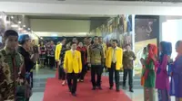 Presiden Jokowi dan Megawati menghadiri penutupan Rapimnas Golkar (Liputan6.com/ Oscar Ferri)